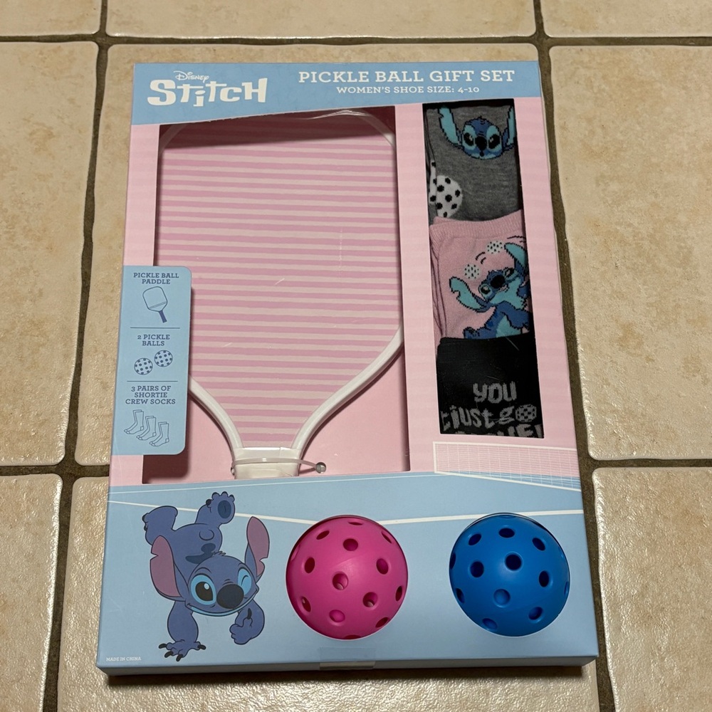 Disney Stitch Pickleball + Socks Set - BNIB